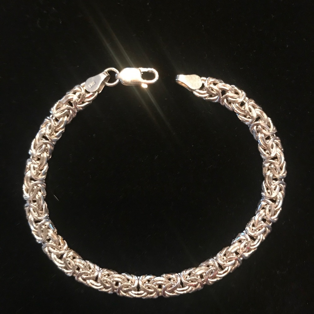 Italian 14K White Gold Fancy Link Bracelet